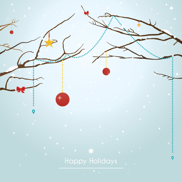 Decorated Tree Vector Graphic
